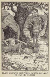 Timon ga kapteinen deres gullet for å betale soldatene hans av Louis John Rhead