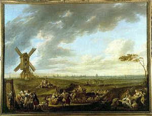 Utsikt over Lille tatt av Dieu-de-Marcq - av Louis Joseph Watteau dit Watteau de Lille (1731-1798), Musee de Lille