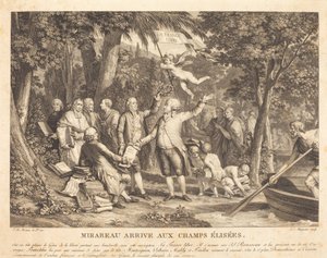Mirabeau ankommer Champs-Élisés av Louis Joseph Masquelier after Jean Michel Moreau
