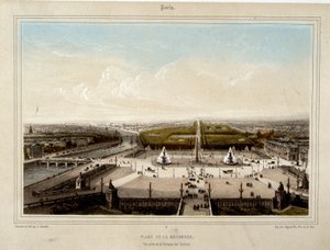 Place de la Concorde - Litografi av Jacottet