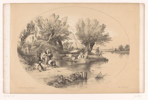 Fiskere på en innsjø Pittoreske turer (serietittel) Promenades pittoreske (serietittel på objekt) av Louis Julien Jacottet