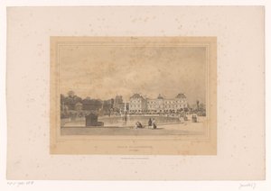 Utsikt over Luxembourg-palasset fra Jardin du Luxembourg Palais du Luxembourg, Côté du Jardin (tittel på objekt) Gezichten in en om Parijs (serietittel) Paris (serietittel på objekt)