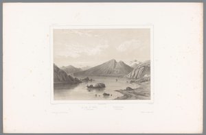 Utsikt over innsjøen Norsjø i Telemark Le lac du Nord à Tellemarken / Nordsjóen i Tellemarken (tittel på objekt) Utsikt i Skandinavia (serietittel) Vues du Nord. Norvege (serietittel)