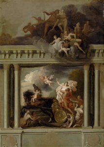 The Rape of Proserpine, design for trappen til Devonshire House, London, ca. 1704 (olje på lerret)
