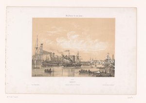 Utsikt over havnen og slottet i Brest brest. L