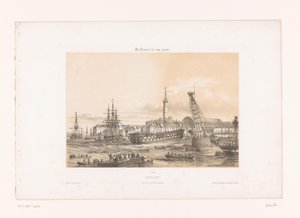 Utsikt over Arsenal ved havnen i Lorient lorient. Interiør i havnemilitæret (tittel på objekt) Contemporary France (serietittel) La France de nos jours (serietittel på objekt)