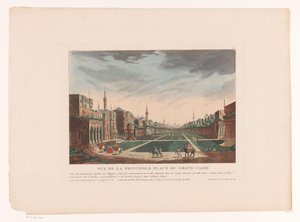 Utsikt over et torg i Kairo Vue de la Principale Place du Grand Caire (tittel på objekt) Bylandskap i Italia, Spania og Egypt (serietittel)
