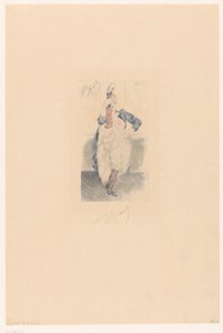 Cancan-danser med rett ben og arm ved siden Le port d