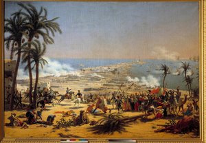 Kampanje (ekspedisjon) av Egypt (1798-1801): "" Slaget ved Aboukir (25. juli av Louis Lejeune