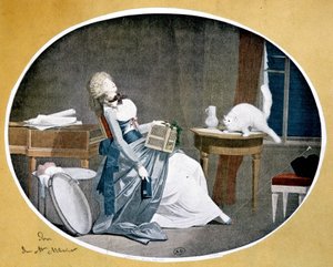 Reproduksjon av et maleri av Louis Boilly (1761-1845).