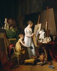 Et malerstudio, ca. 1800 (olje på lerret) av Louis Leopold Boilly