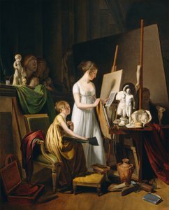 Et malerstudio, ca. 1800. av Louis Leopold Boilly