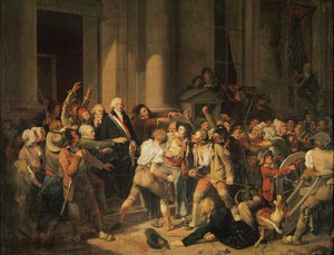 Act of Courage av Monsieur Defontenay, borgermester i Rouen, 29. august 1792 (olje på lerret) av Louis Leopold Boilly