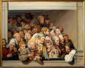 Frankrike, Paris, Versailles, Teaterboks på gratis forestillingsdag av Louis Leopold Boilly