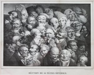Gruppe på trettifem hoder, 1825 av Louis Leopold Boilly