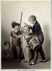 Mine små soldater. Gravering av Louis Leopold Boilly (1761-1845) av Louis Leopold Boilly
