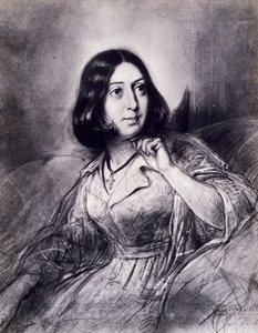 Portrett av George Sand, pseudonym til Amantine-Lucile-Aurore Dupin (Paris av Louis Leopold Boilly