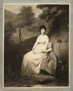 Portrett av Thérésa Tallien og datteren hennes i en park av Louis Leopold Boilly
