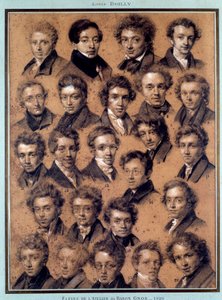 Portrett av studentene i atelieret til maleren Antoine Jean Gros (1771-1835) Tegning av Louis Leopold Boilly (1761-1845) 1820 Paris, BN av Louis Leopold Boilly