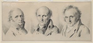 Portretter av Charles Percier, Pierre-Francois Leotard Fontaine og Claude-Louis Bernier, før 1807 av Louis Leopold Boilly