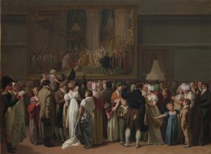 The Public Viewing Davids "Coronation" på Louvre av Louis Leopold Boilly
