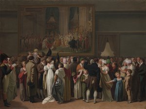 The Public Viewing Davids Coronation på Louvre, 1810. av Louis Leopold Boilly