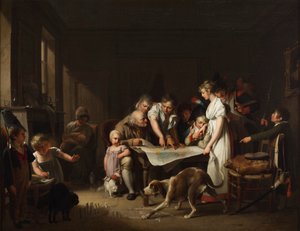 Lesingen av Bulletin of the Grand Army av Louis Leopold Boilly