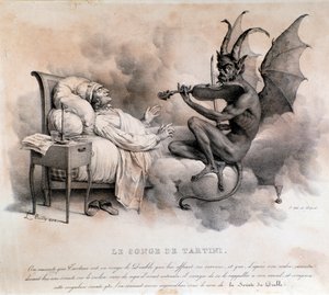 Drømmen til den italienske komponisten Giuseppe Tartini, som så en djevel spille fiolin, som skulle bli djevelens trillesonate (illustrasjon)