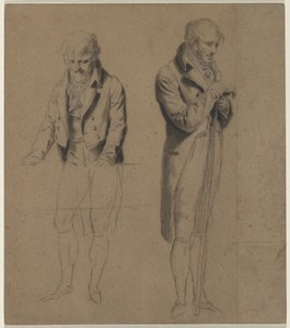 To stående figurer-studie for A Game of Billiard, ca. 1807. av Louis Leopold Boilly