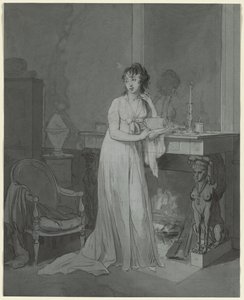 Kvinne foran en peis av Louis Leopold Boilly