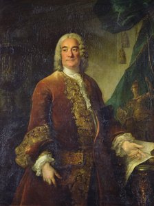 Charles-Francois-Paul Lenorman Tournehem (1684 - 1751), direktør for de kongelige bygningene, ca. 1750 (olje på lerret)