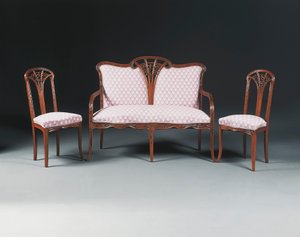 Salongsuite i mahogni, ca. 1900