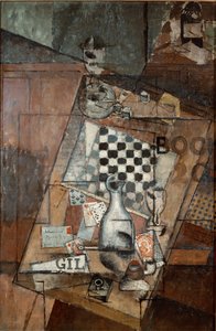 Stilleben et sjakkmaleri av Louis Markus dit Louis Marcoussis (1878-1941) 1912 Søn. 143x97 cm Paris, Musee National d