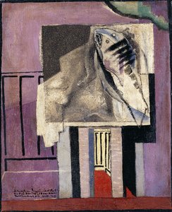 Stilleben foran balkongen; Nature Morte devant le Balcon, 1929 av Louis Marcoussis