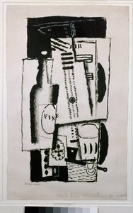 Stilleben, studie for et maleri på glass (maleri, 1900-tallet) av Louis Marcoussis