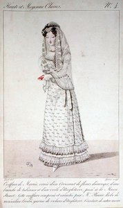 Brudekjole og frisør, moteplate nr. 4 fra 