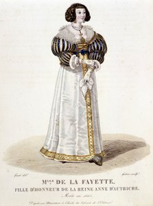 Marie-Madeleine (Marie Madeleine) Pioche de La Vergne, grevinne av Lafayette (Madame de la Fayette) (1634-1693), æresdatter til dronning Anne av Østerrike. I "" fransk galleri med kjente kvinner""