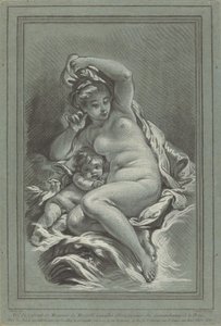 Venus og Amor på en delfin, 1767. Skapere: Louis Marin Bonnet, Juste-François Boucher. av Louis Marin Bonnet, Juste François Boucher