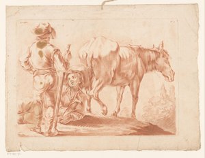 To gutter med en hest av Louis Marin Bonnet (possibly)