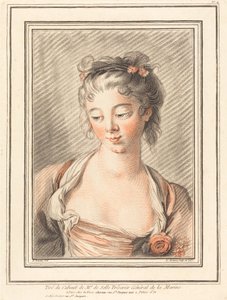 Byste av en ung kvinne som ser ned, 1773 eller senere. av Louis Marin Bonnet