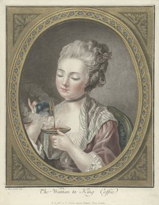 Byste av en ung kvinne som drikker kaffe The Woman ta King Coffee (tittel på objekt)