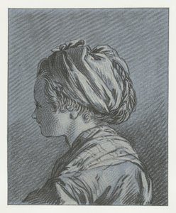 Portrett av en muscovy tjenestepike Tête de servante Moscovite av Louis Marin Bonnet