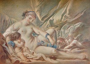 Venus og Amor, 1700-tallet, 1919 av Louis Marin Bonnet