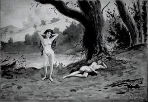 To nakenbilder, 1900.