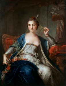 Portrett av Mademoiselle Salle i 1737. Maleri av Louis Michel Van Loo (1707 - 1771) av Louis Michel van Loo