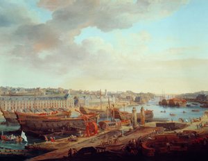 Verft: ""The City of Brest"" Detalj. Maleri av Louis Nicolas van Blarenberghe (1716-1794) 1774 av Louis Nicolas van Blarenberghe