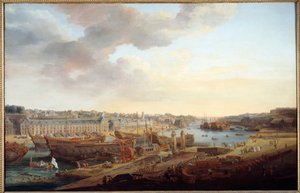 Verft: “” The port of Brest”” Maleri av Louis Nicolas van Blarenberghe (1716-1794) 1774 Søn. 1,25x1,93 m Brest, Musee des Beaux Arts