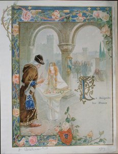St. Rosalina av Villeneuve (1267-1329) ca. 1900 (farge litho) av Louis Ollier