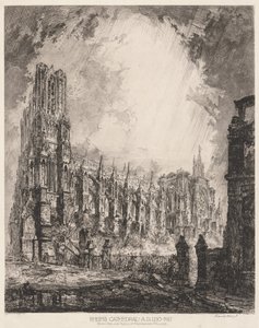 Rheims katedral og ruinene av erkebispegården av Louis Orr
