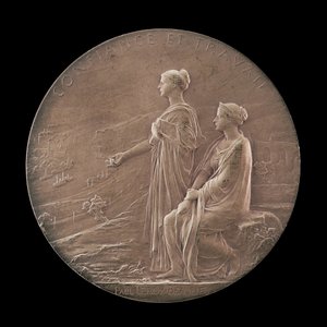 Personifikasjoner av tillit og industri i et landskap [omvendt], 1900.